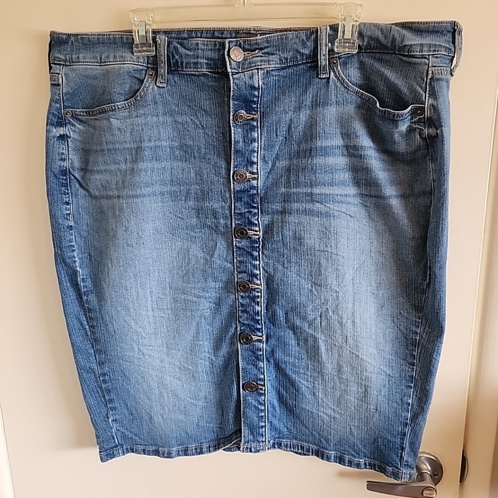 Torrid Denim Button Front Pencil Skirt 18